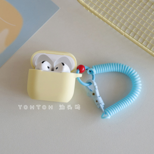 小众ins适用于airpods4保护套苹果airpodspro3耳机保护壳新款 3代硅胶连体防摔防丢 Pro2降噪无线蓝牙耳机壳2