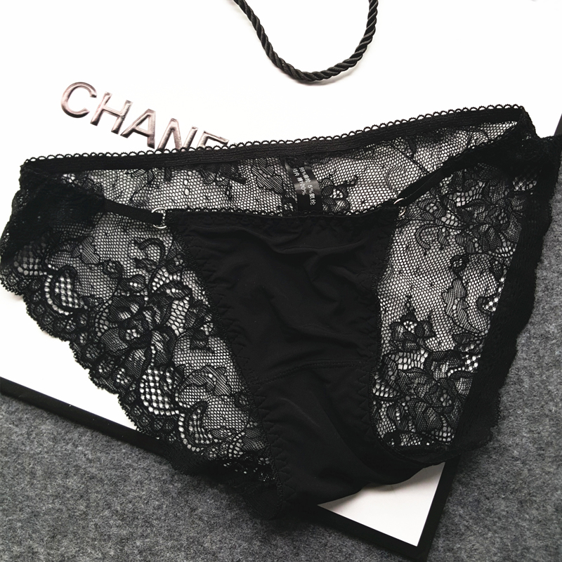 4条装性感内裤女蕾丝超薄透明