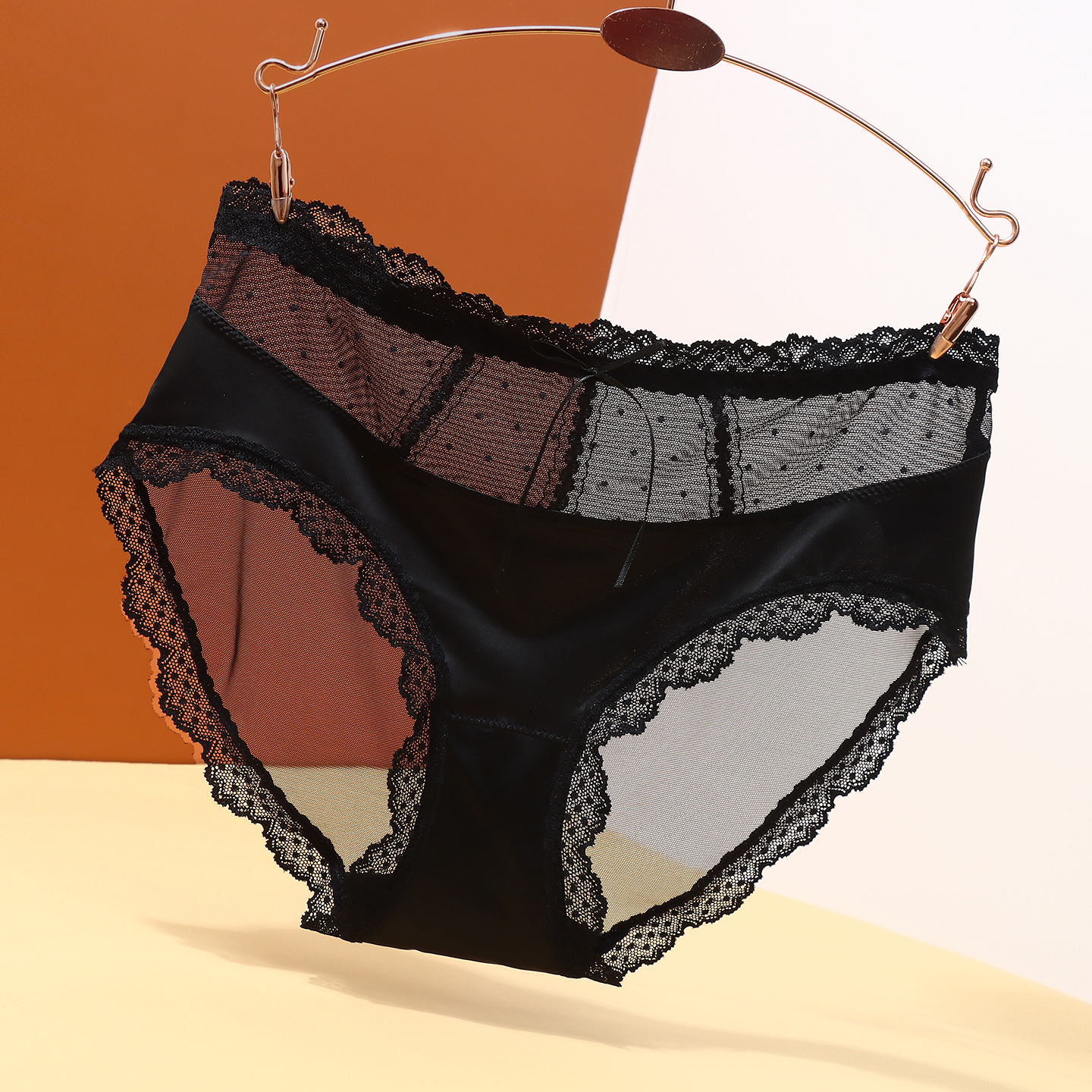 透明女士黑网纱内裤蕾丝2025新款