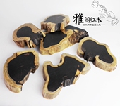 清仓黑檀木雕紫光檀木料原木树根随形底座红木摆件实木茶壶托杯垫