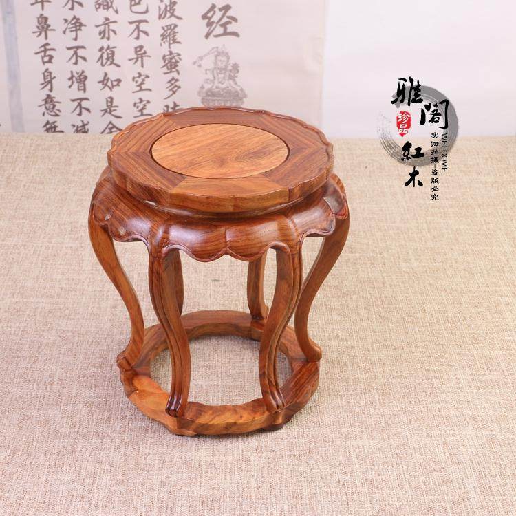 花梨木海棠形小花几瓷器摆件底座