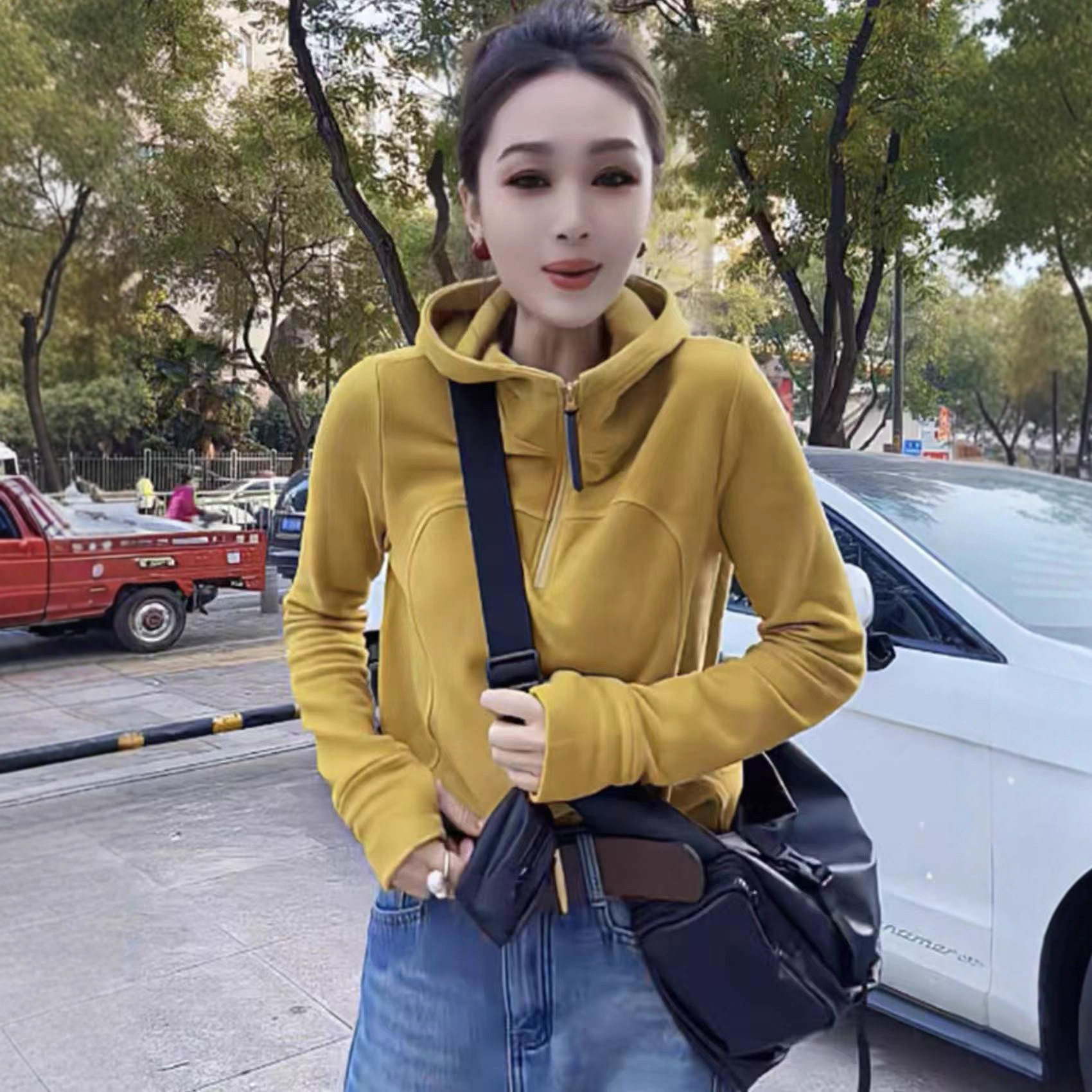 园园美衣冬打底衫德绒双面加厚保暖卫衣套头连帽学院风卫衣打底衫