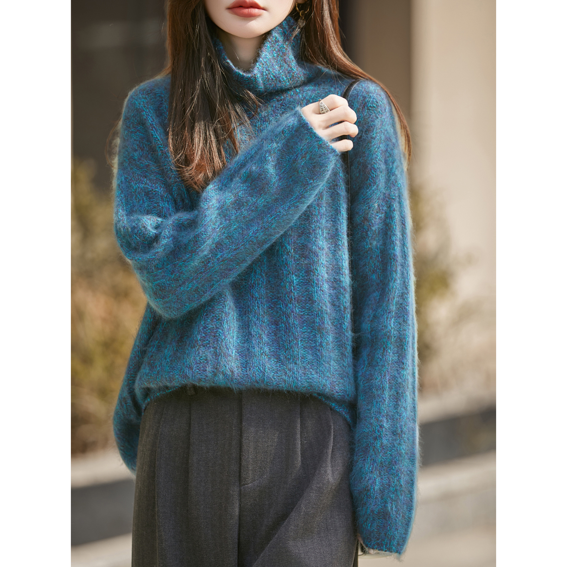 园园美衣四股花纱拉绒羊毛衫外穿