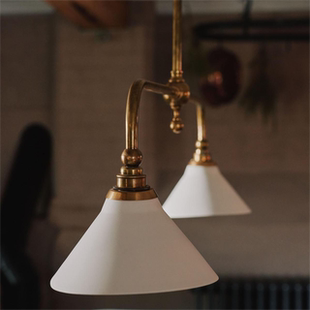 YearsTime全铜美式简约复古餐厅岛台线性吊灯咖啡厅设计师吊灯