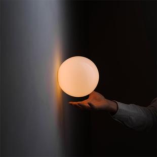 YearsTime蛋白石亮面玻璃圆球壁灯包豪斯极简书房卧室床头走廊灯