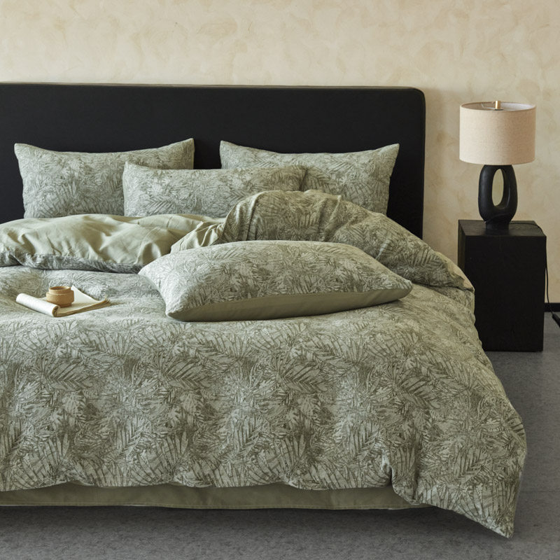 全棉提花磨毛四件套纯棉秋冬季加厚保暖床单床笠式简约双人加大