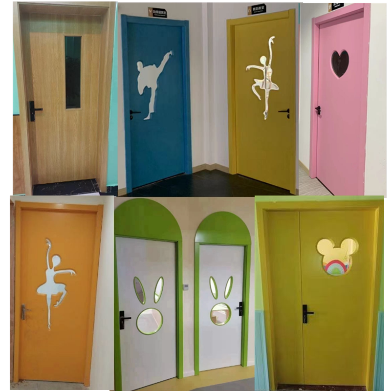 定制幼儿园门防夹手卡通复合木门舞蹈教室门早教机构儿童培训班门