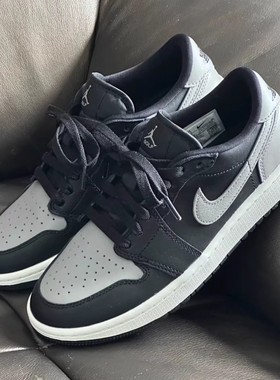 Nike耐克Air Jordan 1 AJ1黑灰色男女款篮球鞋低帮板鞋DD9315-001