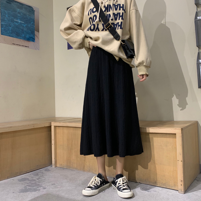秋冬新款韩国chic复古洋气学院针织半身裙女高腰大摆裙毛线中长裙在类目 女装/女士精品, 半身裙中 - 来自Buy2taobao.com提供专业的淘宝代购服务