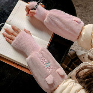 套女中大童秋冬季 日本儿童暖手袖 网红卡通耐脏可爱公主中长款 高档