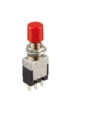 NKK日本按钮开关3脚2档单边复位红色盖帽EB2011