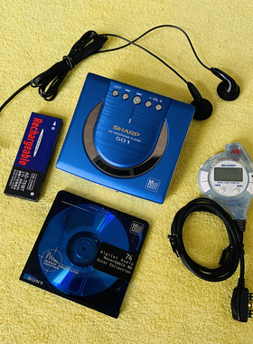 夏普经典款蓝色MD随身听 MD-ST501  经典款 好看又好听 线控耳机
