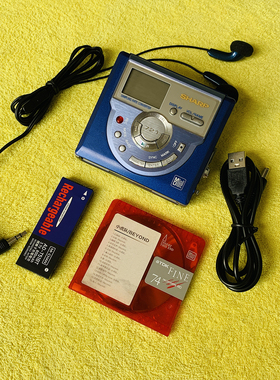 夏普MD-MS721蓝色经典款MD随身听功能一切正常厚重好听轻使用痕迹