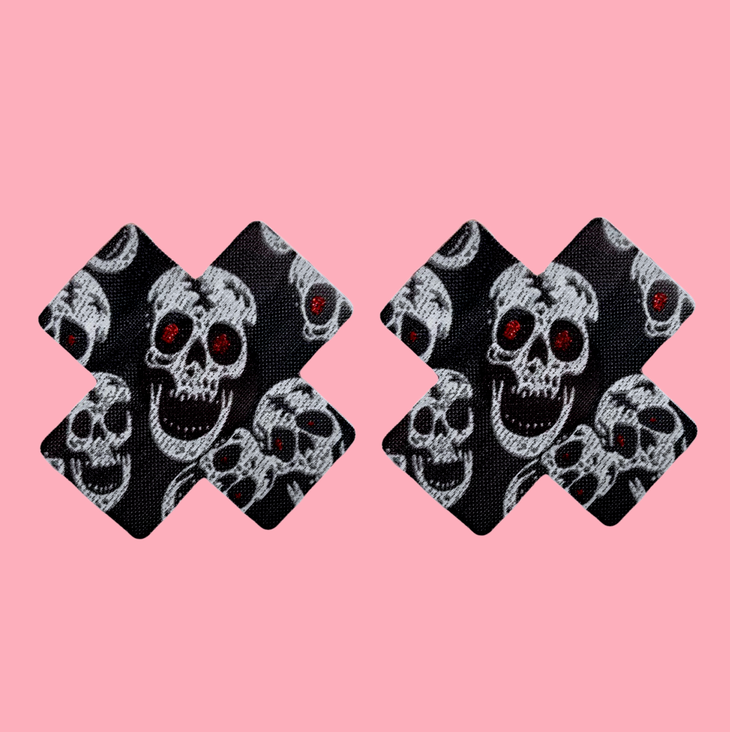 超薄透气黑色骷髅十字乳贴