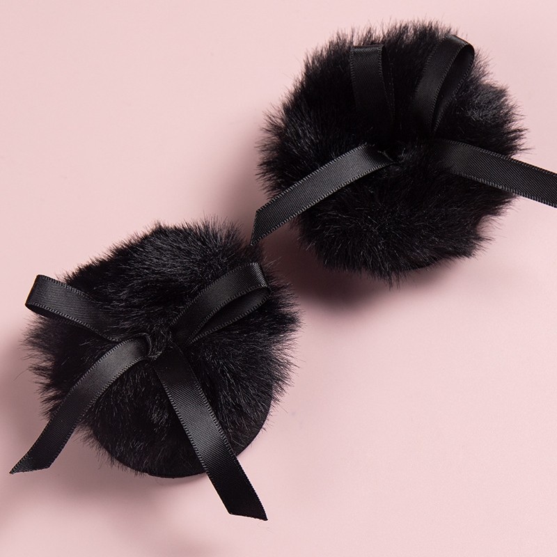 超可爱~~黑色粉色蝴蝶结毛球圆形乳贴 立体球形胸贴 cos装扮,女士内衣/男士内衣/家居服,乳贴,淘宝优惠券,粉丝福利购,淘宝优惠卷