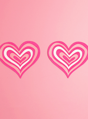 爱的漩涡 情人节粉色心形个性胸贴 一次形乳头贴 性感可爱咪咪贴