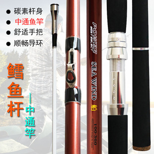 中通鳕鱼竿船钓竿 醒目竿稍大头大口鱼杆 海钓渔具送钢丝引线海杆