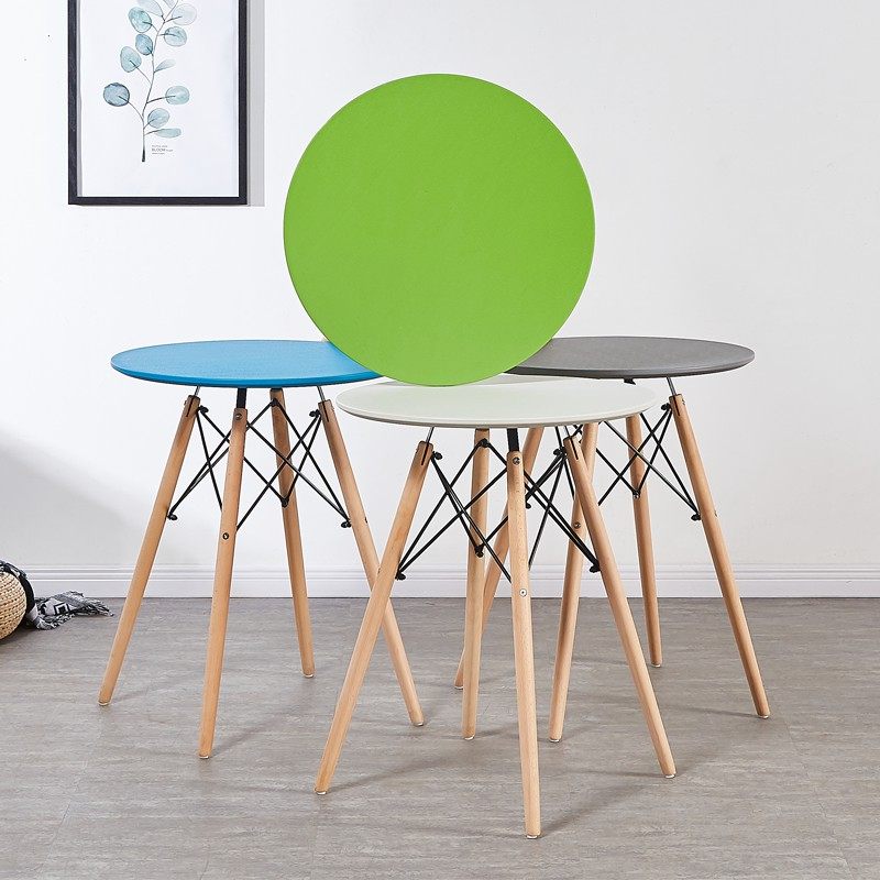北欧伊姆斯圆桌小户型餐桌简约休闲咖啡馆办公室洽谈桌接待桌