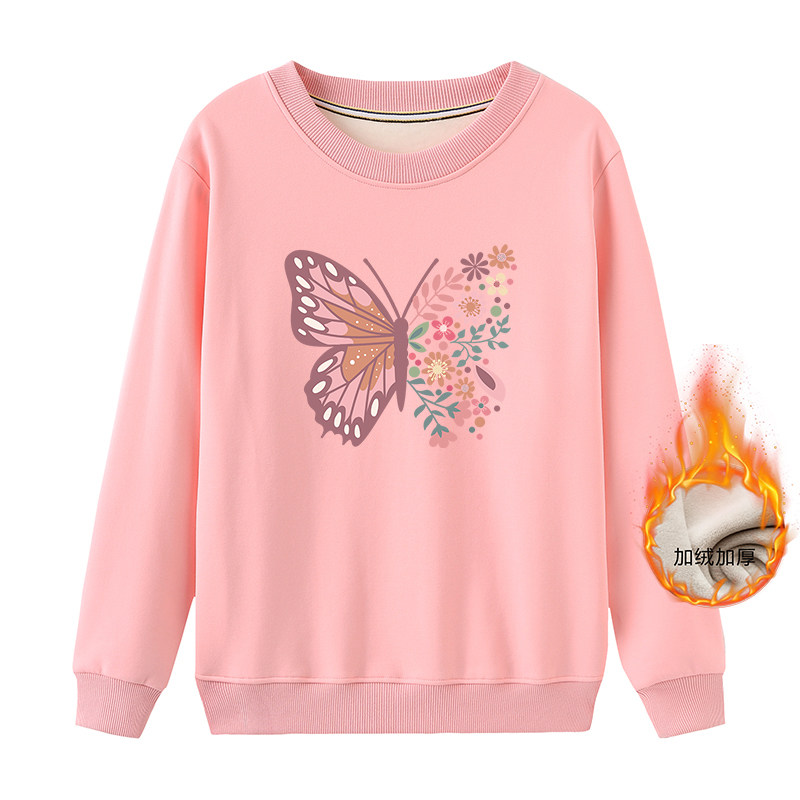 卫衣女士圆领春秋装2025年新款女装宽松秋冬加厚加绒外套秋季上衣