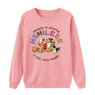 洋气减龄长袖 宽松大码 上衣 学生美式 粉色圆领卫衣女2025秋冬新款