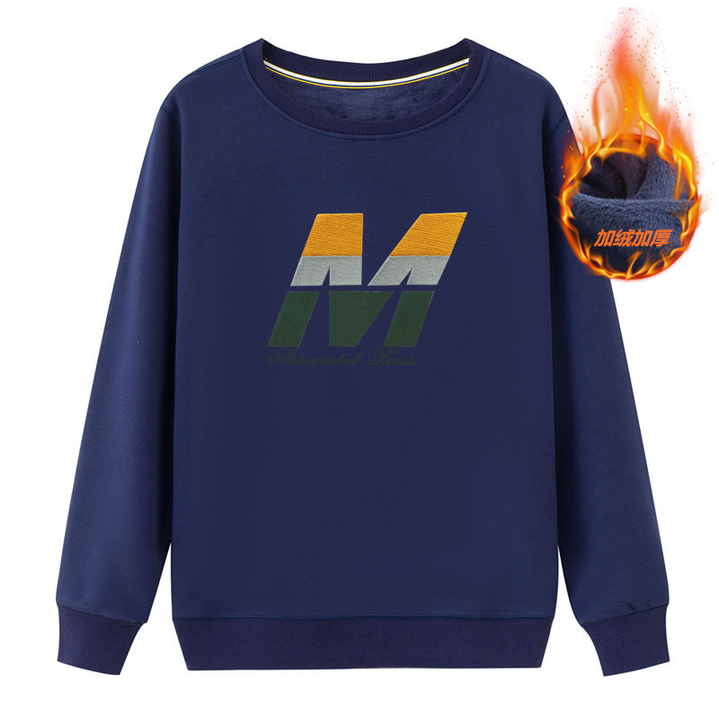 2025冬装加绒加厚新款男装纯棉卫衣男银狐绒 青少年学生外套宽松