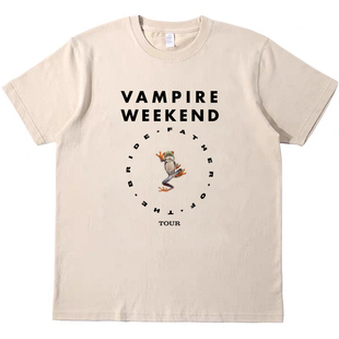 Vampire Weekend音乐节T恤复古vintage男女宽松tee情侣纯棉tshirt