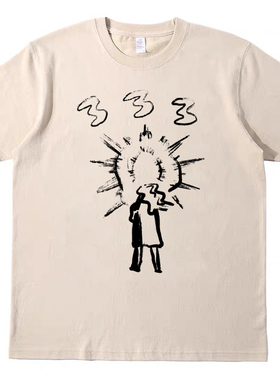 bladee 333说唱美式复古休闲短袖bf男女情侣T恤纯棉tee原创tshirt