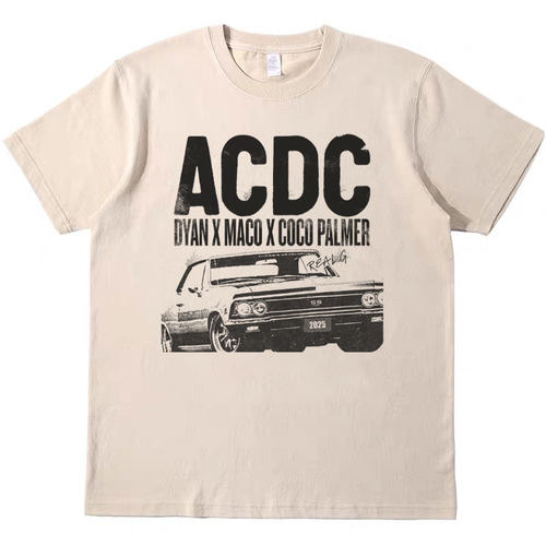 ACDC摇滚乐队 美式复古vintage短袖男女情侣T恤纯棉tee shirt
