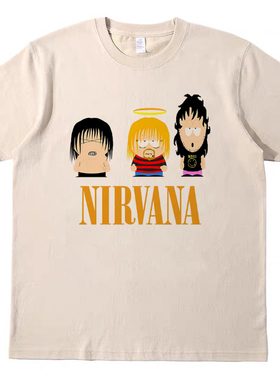恶搞趣味nirvana涅槃T恤复古美式宽松纯棉vintage男女情侣t shirt