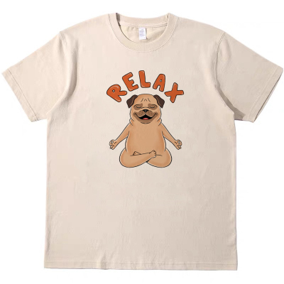 relax dog狗狗搞怪T恤美式复古vintage纯棉男女款情侣宽松短袖tee