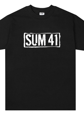 sum 41 美式黑色印花T恤 复古vintage男女宽松休闲短袖tee shirt