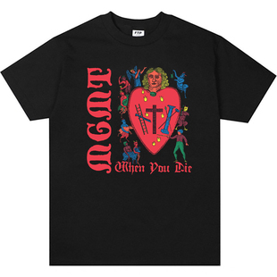 MGMT摇滚乐队音乐节周边 美式T恤复古vintage男女宽松短袖纯棉tee