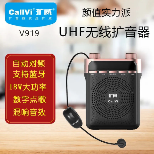 CallVi/扩威 V-919无线耳麦蓝牙FM大音量上课户外导游小蜜蜂音器
