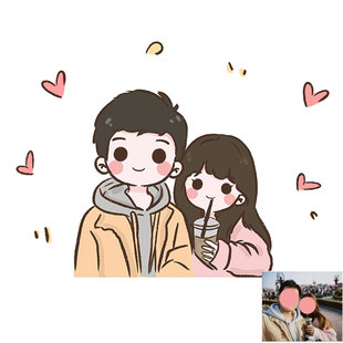 手绘头像定制卡通人物简笔画情侣约稿动漫代画像设计真人照片制作