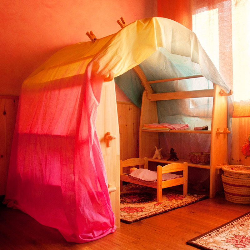 果园智造 | 华德福娃娃屋娃娃家玩具收纳架儿童帐篷实木无漆儿童
