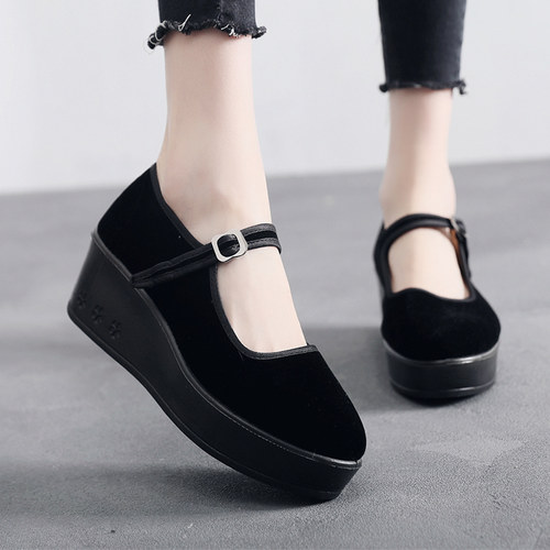 松糕底舒适偏带妈妈鞋老北京布鞋