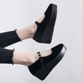 跳舞鞋 老北京布鞋 酒店黑布鞋 厚底坡跟妈妈鞋 女工作鞋 女黑色平跟鞋