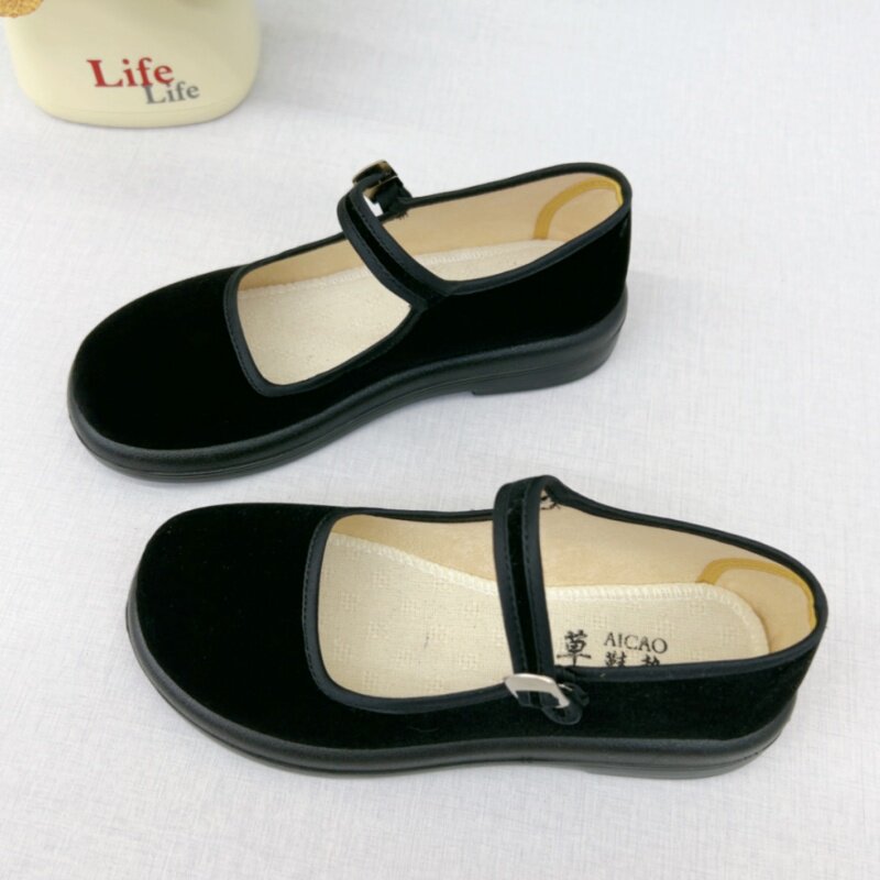 新款女单鞋黑布鞋老北京透气耐穿超软底方口一代鞋厚底防滑不累脚,女鞋,传统布鞋,淘宝优惠券,粉丝福利购,淘宝优惠卷
