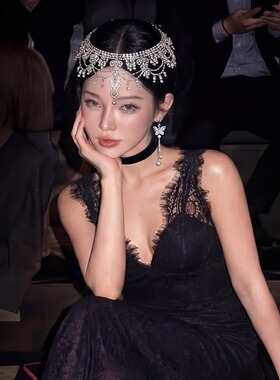 高级感新娘锆石额饰婚礼百搭