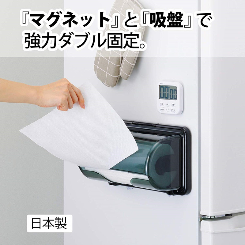 INOMATA 日本进口厨房纸巾架吸盘式免打孔多用途卷纸收纳盒纸巾盒
