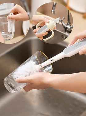 日本三合一杯刷清洁刷长柄刷子清洗刷保温杯盖清洁杯子专用神器