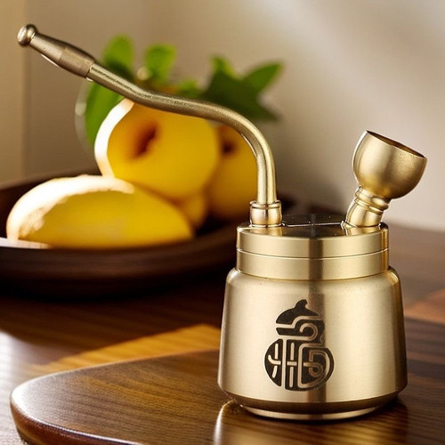 烟水壶高端黄铜烟斗男士粗中细烟丝四用定制烟筒双重过滤全套烟具