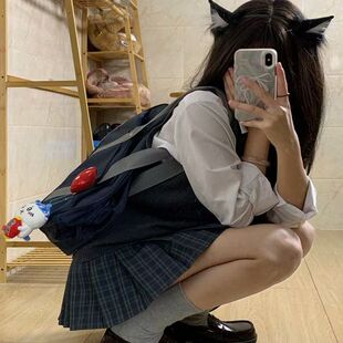 【青岚】八月信JK原创正品格裙学生制服百褶裙辣妹半身裙校供短裙