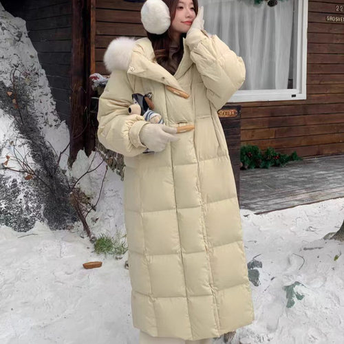 羽绒服女长款过膝2025年新款冬季显瘦百搭面包服狐狸大毛领外套