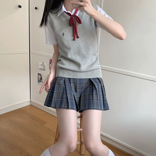 水原中/JK马甲原创正版日系学院针织毛衣背心开衫女 校供感秋冬叠