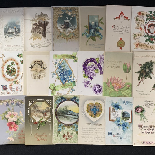 24 欧洲  早期 圣诞节  新年  祝福系列 凹凸版立体明信片   自选
