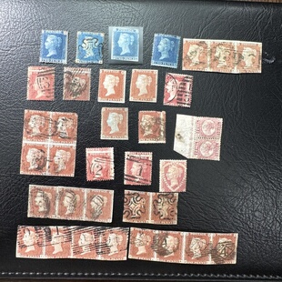 WY-5英国红便士 蓝便士 变体 自选 马耳他戳 无齿新票 齿孔移位