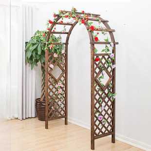 户外花园花架爬藤架庭院实木拱门花架月季花架拱形花架葡萄爬藤架