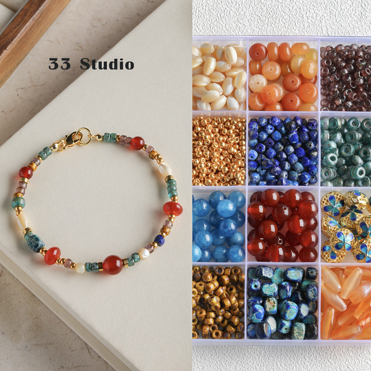 【敦煌】进口古董米珠天然石红玛瑙串珠手链项链珠子diy配件材料