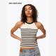 设计师ANN ANDELMAN挂脖条纹背心修身 内搭短背心女